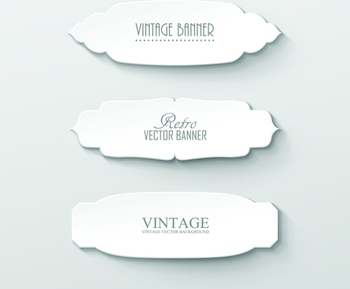 blank white paper labels vector