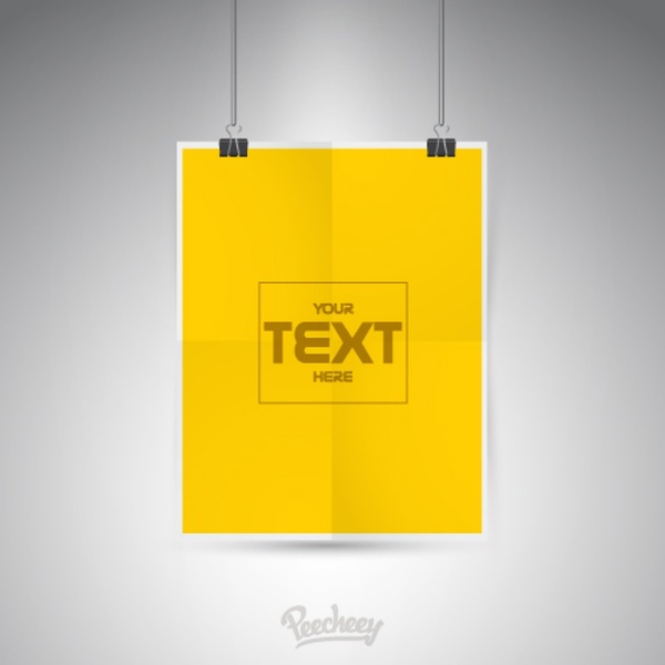 blank yellow poster template