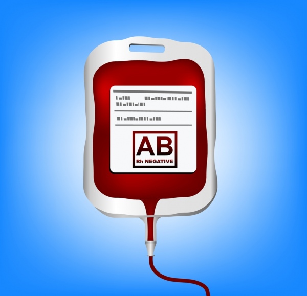 blood containing bag icon colored flat design