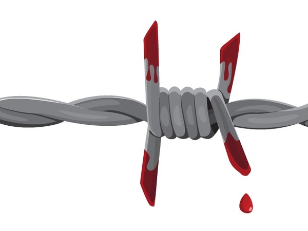 
								Bloody Barbed Wire Vector							