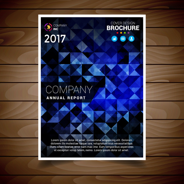 blue abstract brochure design template