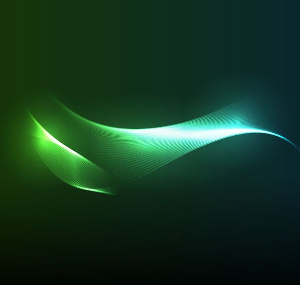 blue and green tones wave line on dark light background vector graphic