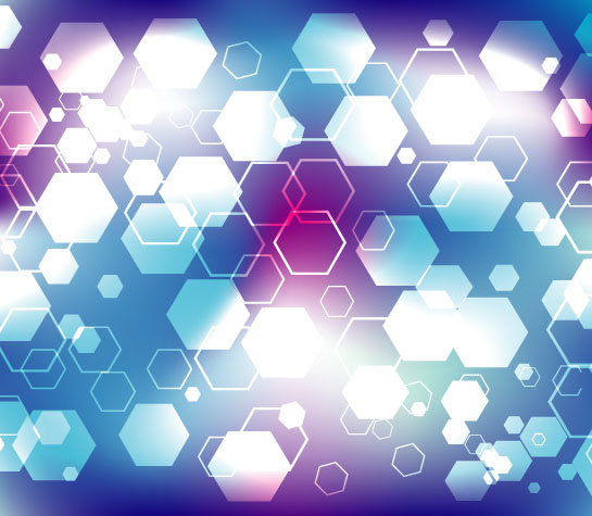 blue and purple hexagonal vector background
