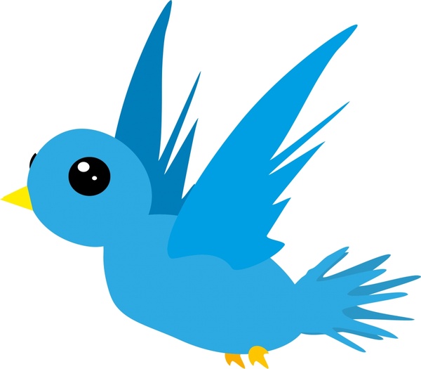 blue bird vector illustration with abstract cartoon style