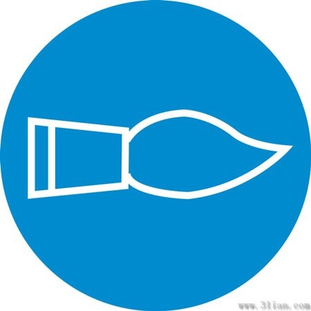 blue brush head icon vector