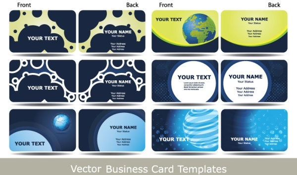 blue business card template technology sense 02 vector