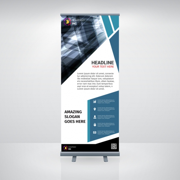 blue business roll up banner