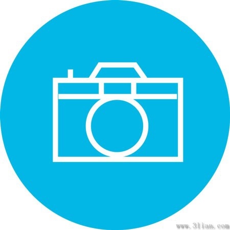 blue camera icon vector