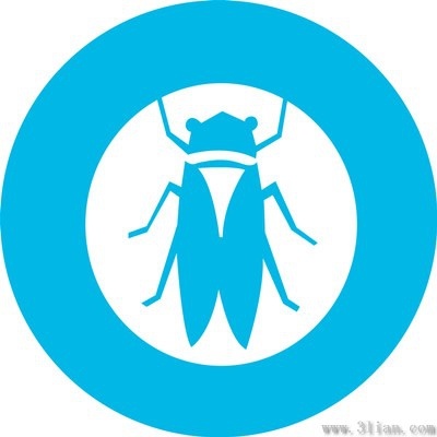 blue cicada icons vector