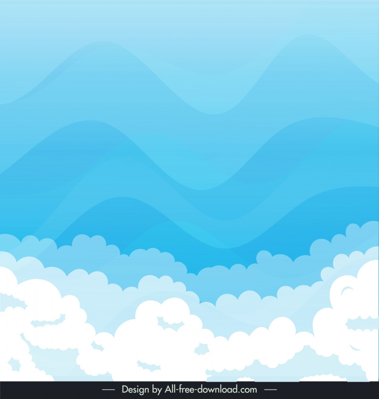 blue cloudy sky background template bright flat