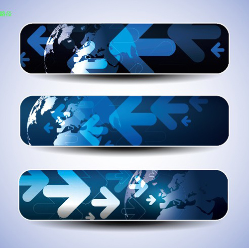blue concept banner vector graphic set