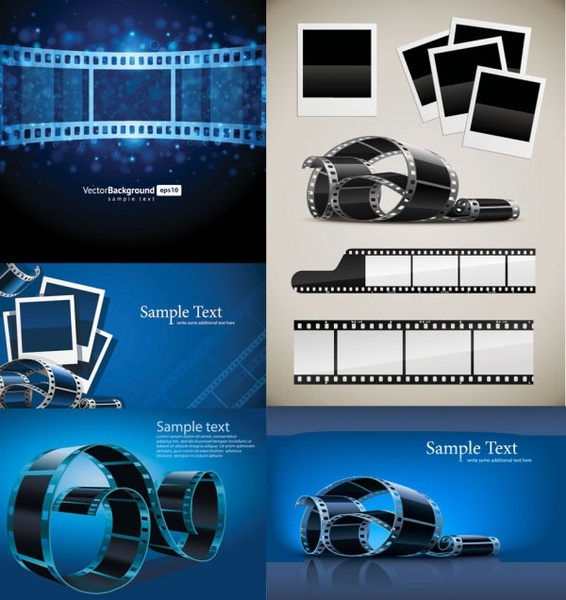 blue film negatives vector