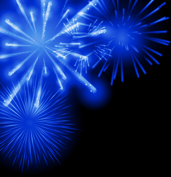 blue fireworks vector background 