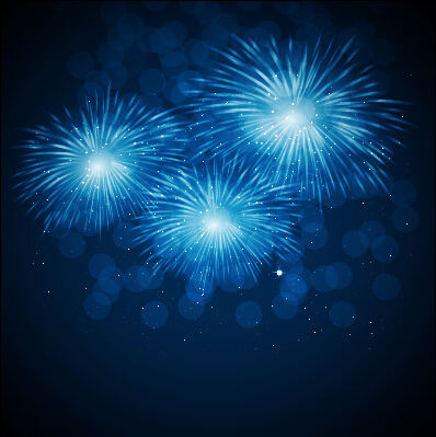 blue fireworks vector background 