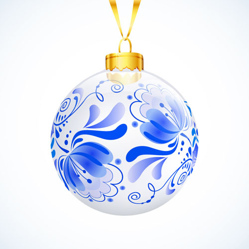 Blue floral christmas ball creative vector Vectors graphic art designs ...