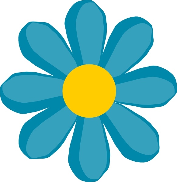 Blue Flower clip art Free vector in Open office drawing svg ( .svg