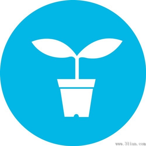blue flower icon vector