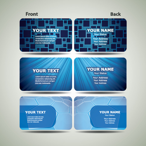 blue futuristic business card design vector