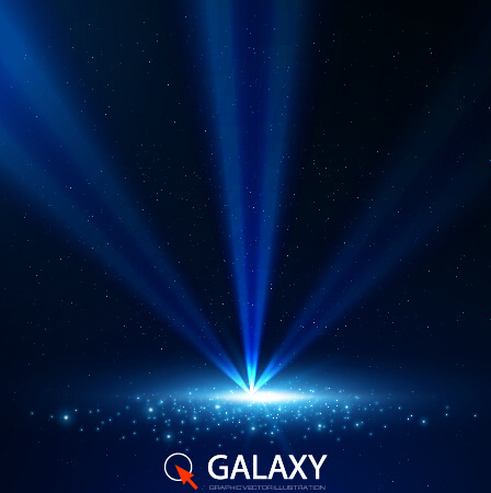 blue galaxy elements background vector