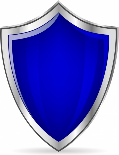 Blue Glossy Shield Vectors Graphic Art Designs In Editable ai eps 