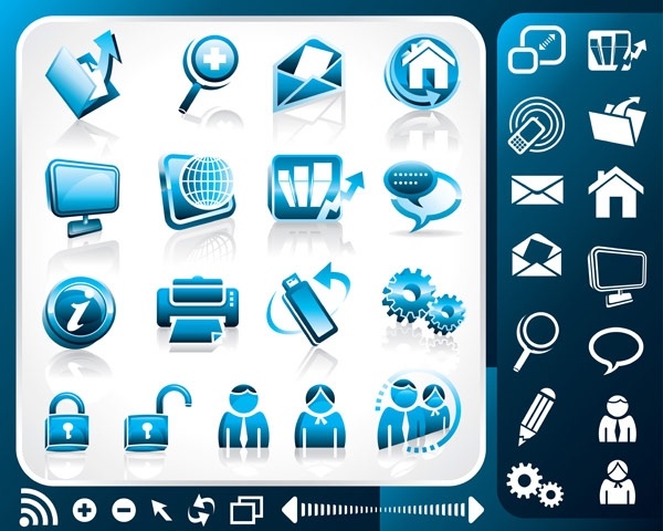 blue office theme icon vector