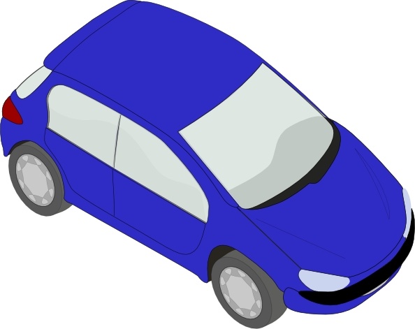 Blue Peugeot 206 clip art