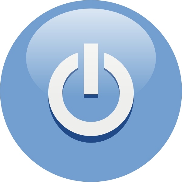 Blue Power Button clip art