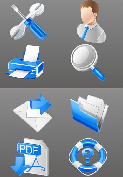 blue practical business icon vector