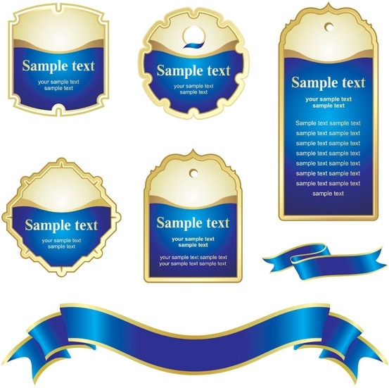 blue ribbon tag vector