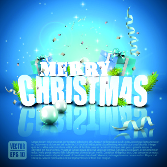 blue style14 new year christmas background vector