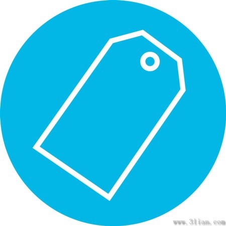 blue tag icon vector
