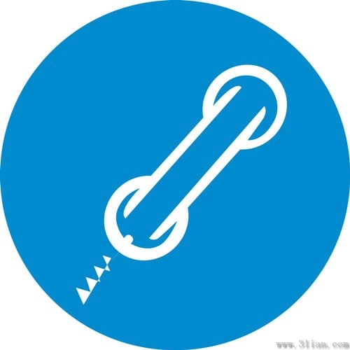 blue telephone handset icon vector