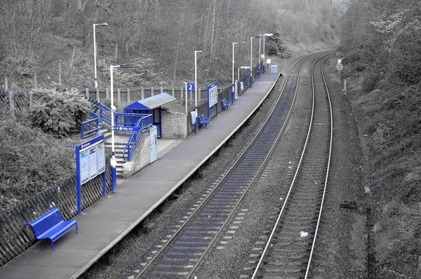 blue train station