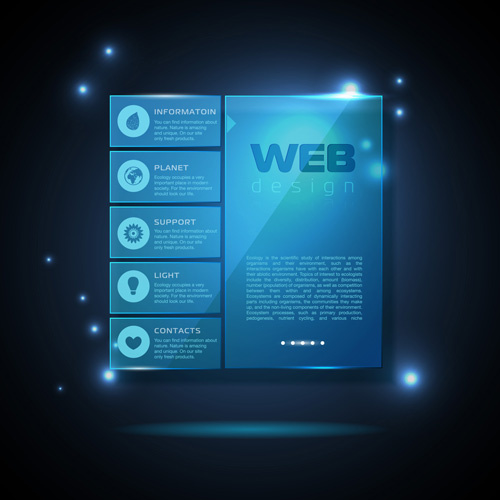 blue web infographics template design vector