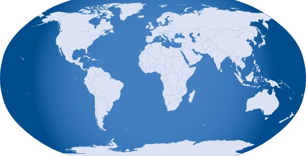 Blue World Map clip art