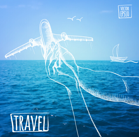 blurred summer travel creative background 