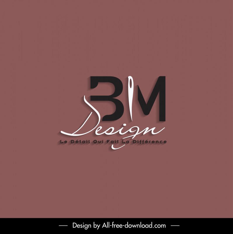 bm design logo template flat calligraphic texts sketch