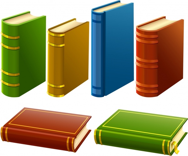 education background books icons colored 3d design 