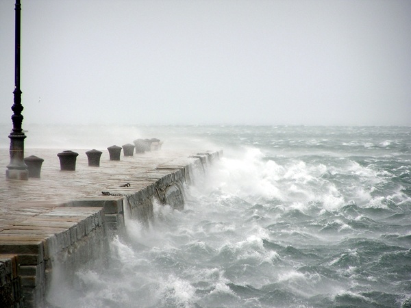 bora wind stormy sea