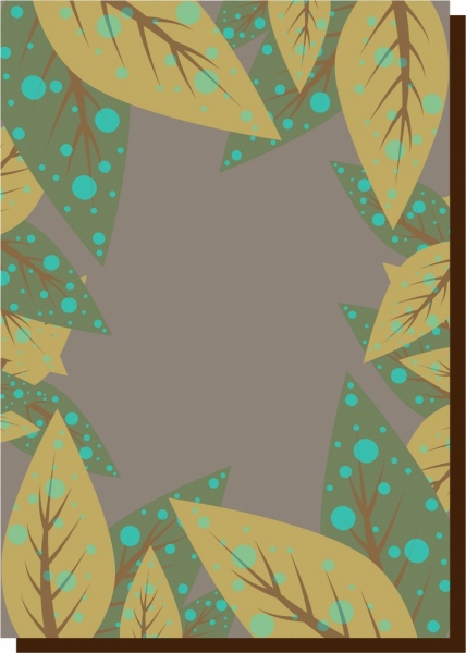 border background flat colored snowy leaves decoration