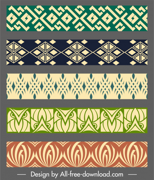 border decorative elements elegant flat repeating symmetric design