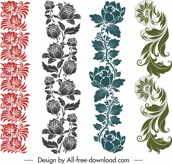 border decorative templates floras sketch elegant classic