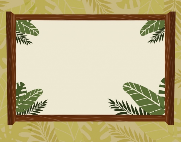 border template natural leaves decoration