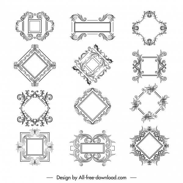 border templates elegant symmetrical decor