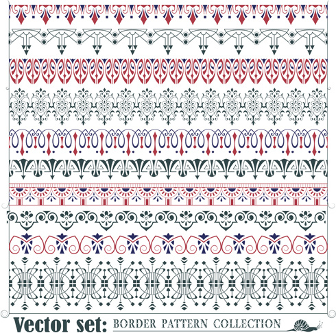 borders ornaments pattern vector set