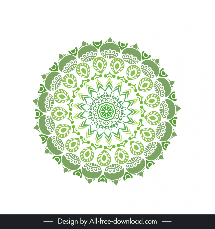 botanical mandalas logotype classical symmetric illusion circle shape design