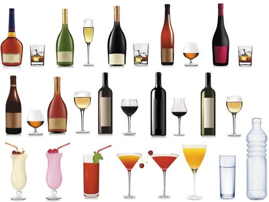 beverages icons colorful modern design