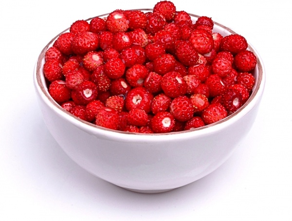 bowl with wild strawberries