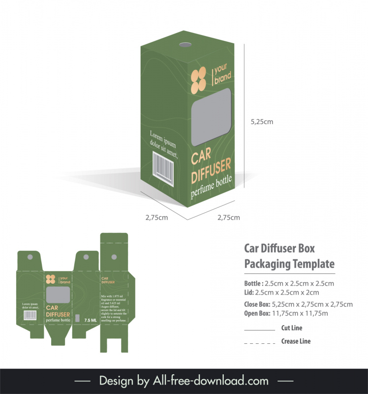 box car diffuser packaging design elements modern 3d sketch