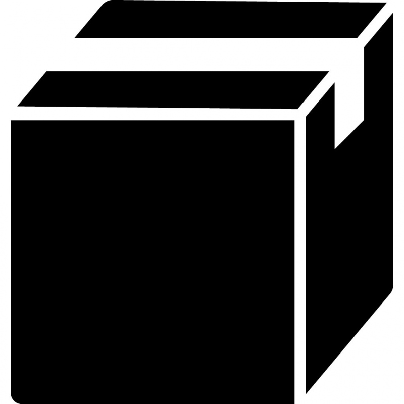box sign icon flat contrast black white 3d outline